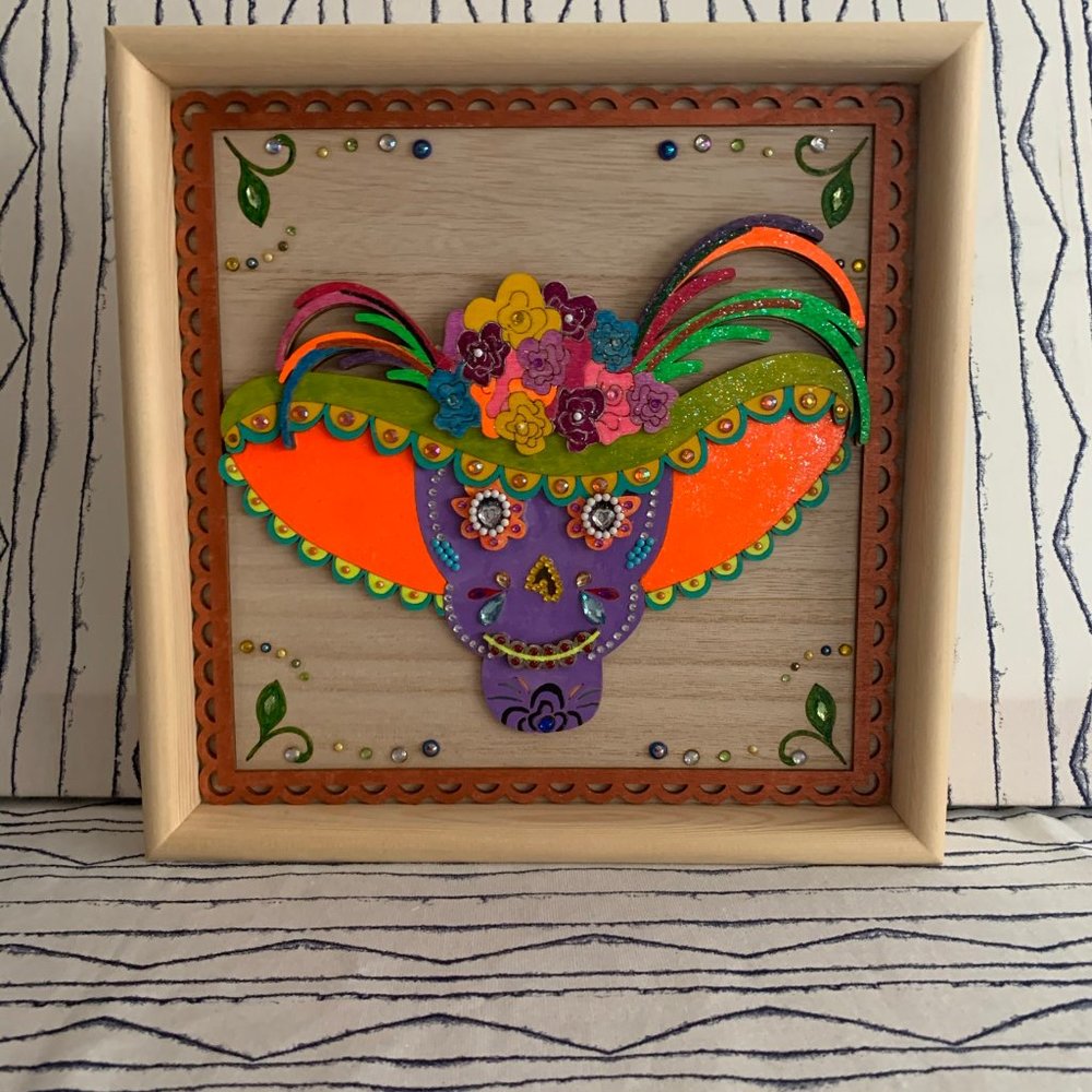 ⭐️#403 Hand Painted Day Of The Dead Shadow Box - Picture 3 of 14